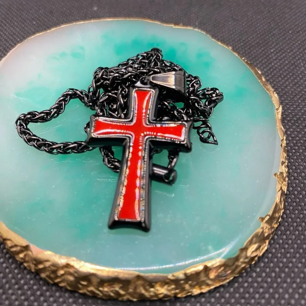 Men's Stainless Steel Cross Pendant Necklace